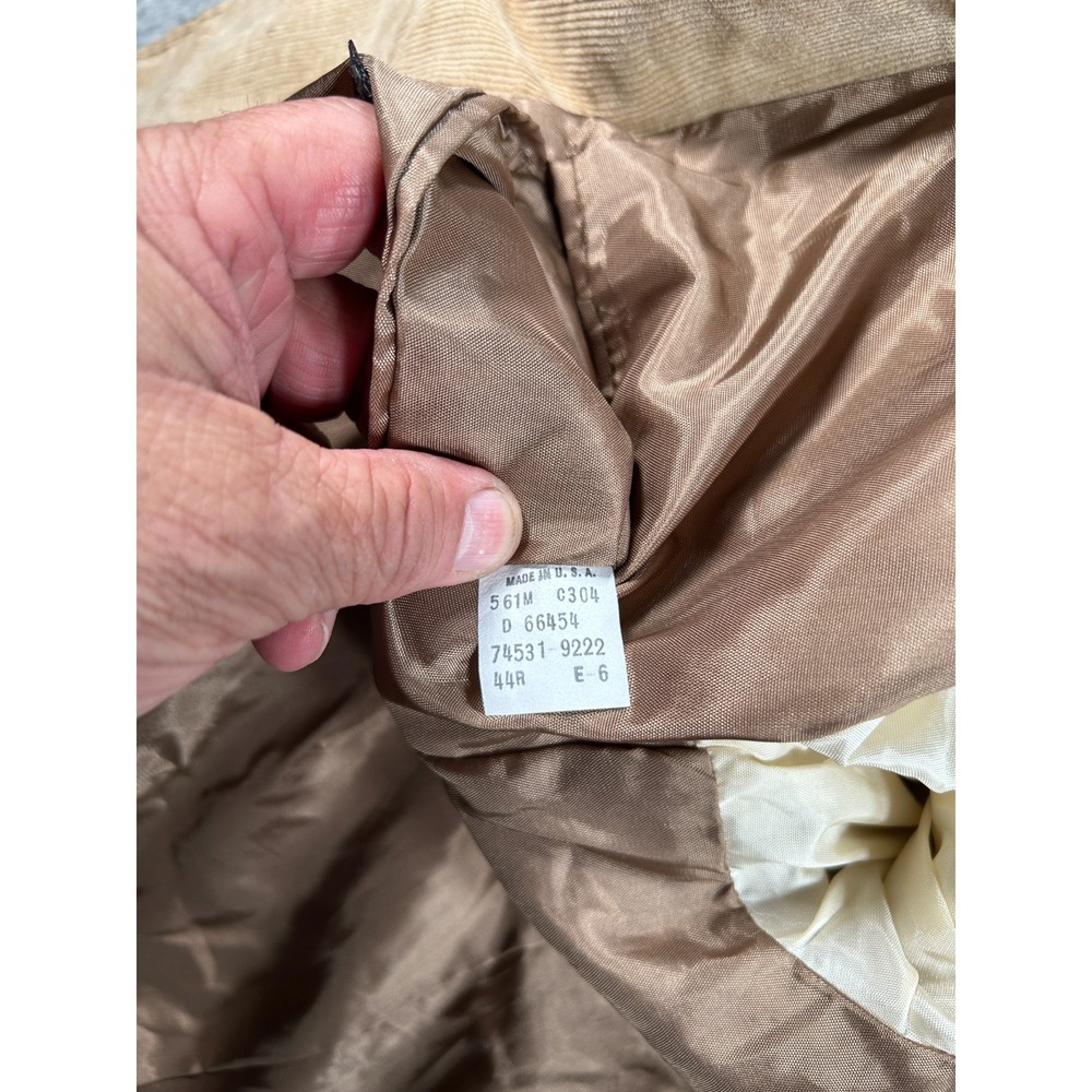 Vintage Levi's Blazer Men's 44 Beige Sport Corduroy Lined Elbow Patch USA Made - Picture 6 of 11